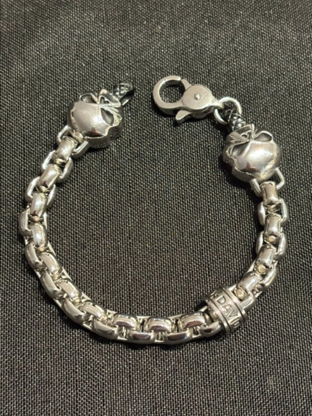 HARLEY DAVIDSON STAINLESS STEEL MENS SKULL BRACELET
